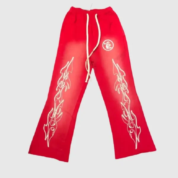 Hellstar Studios Flame Sweatpants Red